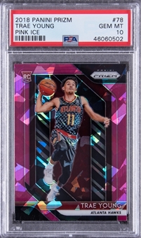 2018-19 Panini Prizm Pink Ice #78 Trae Young Rookie Card - PSA GEM MT 10